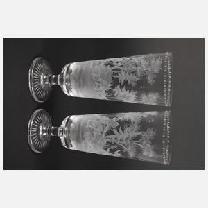 Sechs große jagdliche Gläser