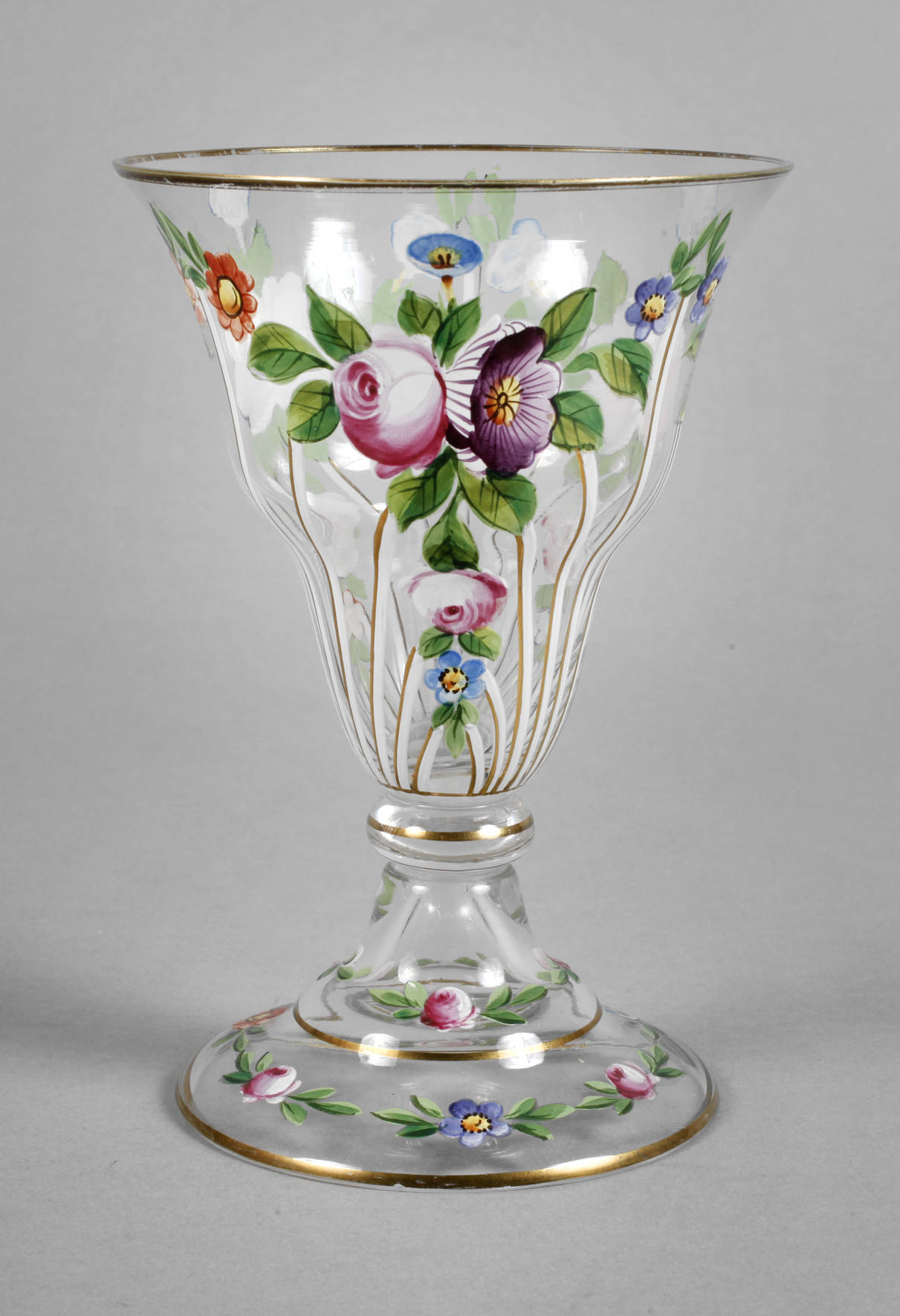 Pokalvase Blumenmalerei