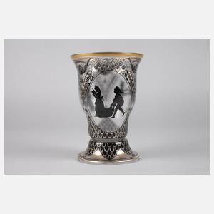 Steinschönau Pokalglas Schattenmalerei