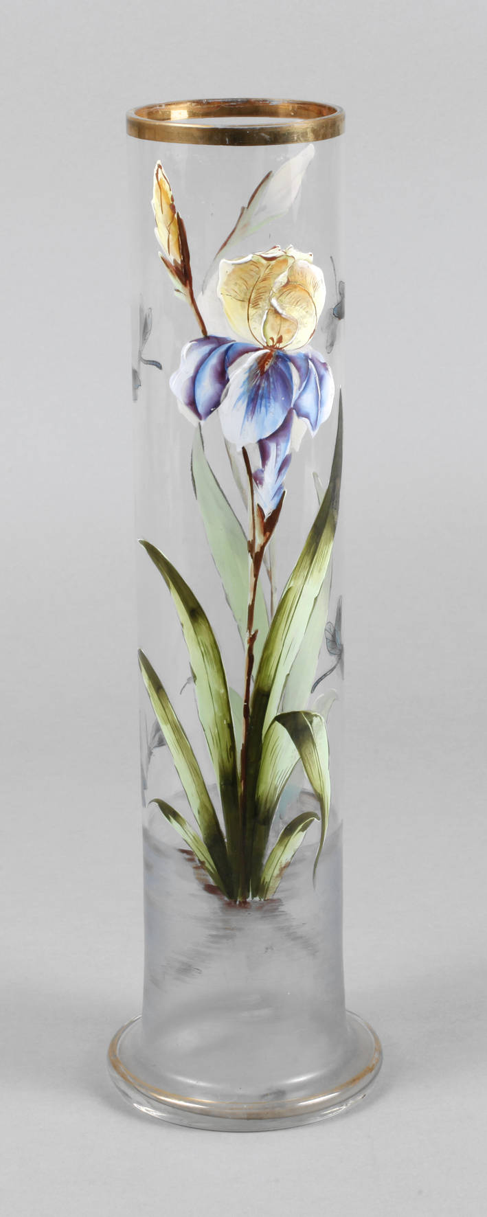 Große Jugendstilvase Irisblütendekor