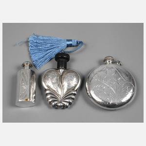Drei Riechfläschchen Silber