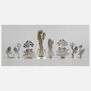 Silber acht filigrane Weihnachtsaufsteller