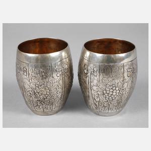 Paar Paar Silberbecher für Wein