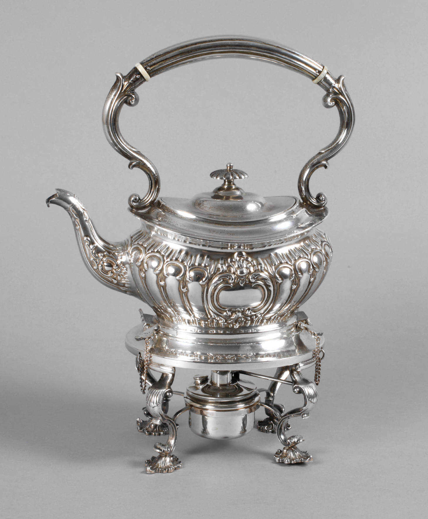 Silber Teekanne mit Rechaud