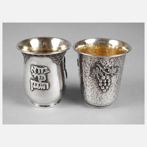 Zwei Silberbecher Israel