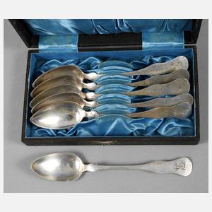 Silber Sechs Biedermeier Kaffeelöffel