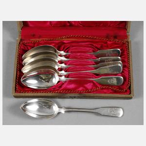 Sechs Kaffeelöffel Silber