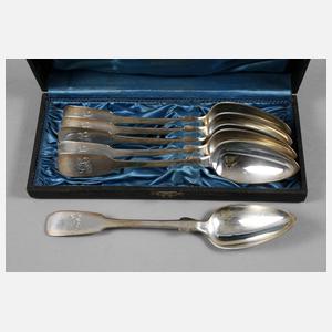 Sechs Speiselöffel Silber