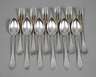 Sechs Kaffeelöffel und Kuchengabeln Art Déco