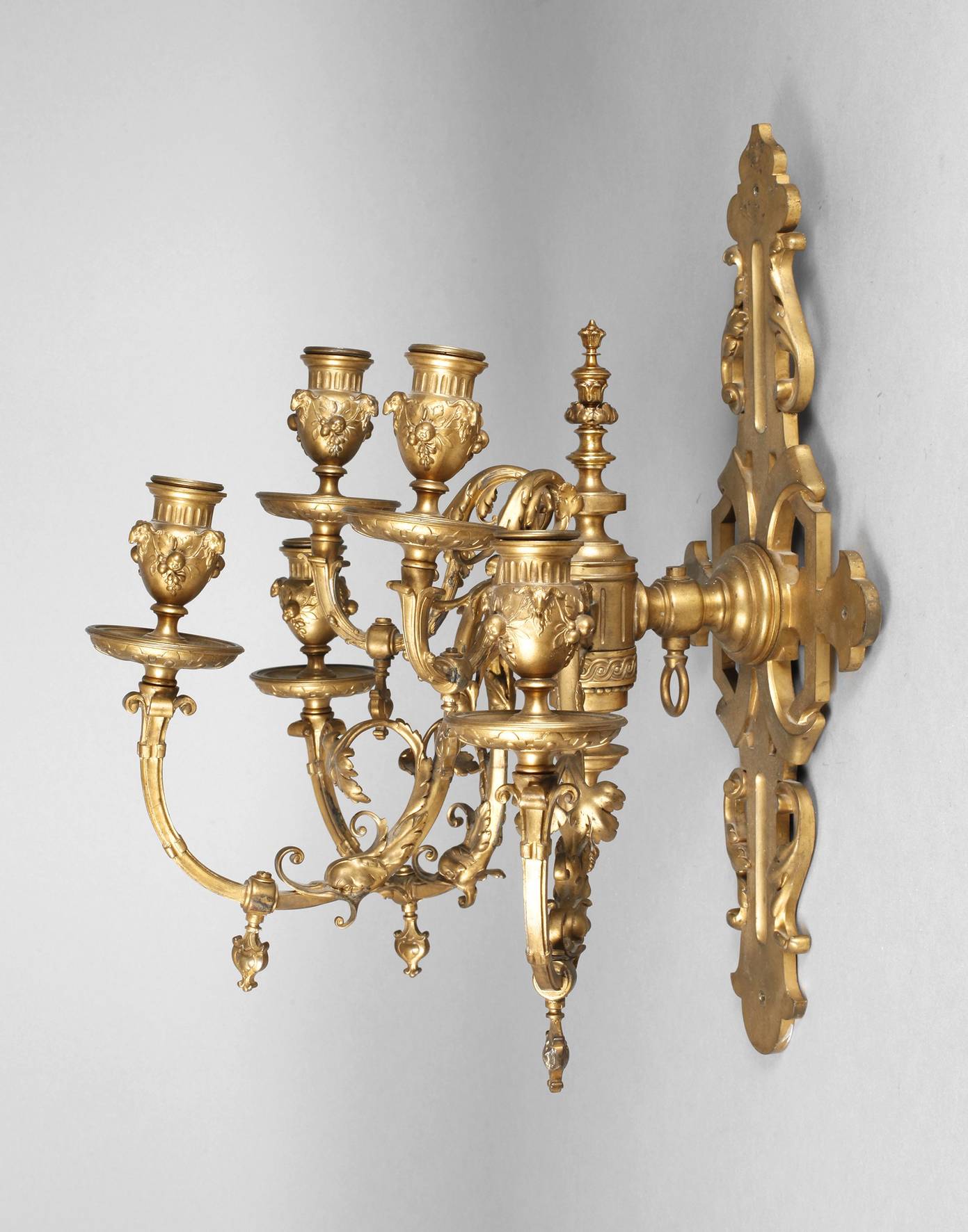 Großer fünflammiger Wandleuchter Barbedienne