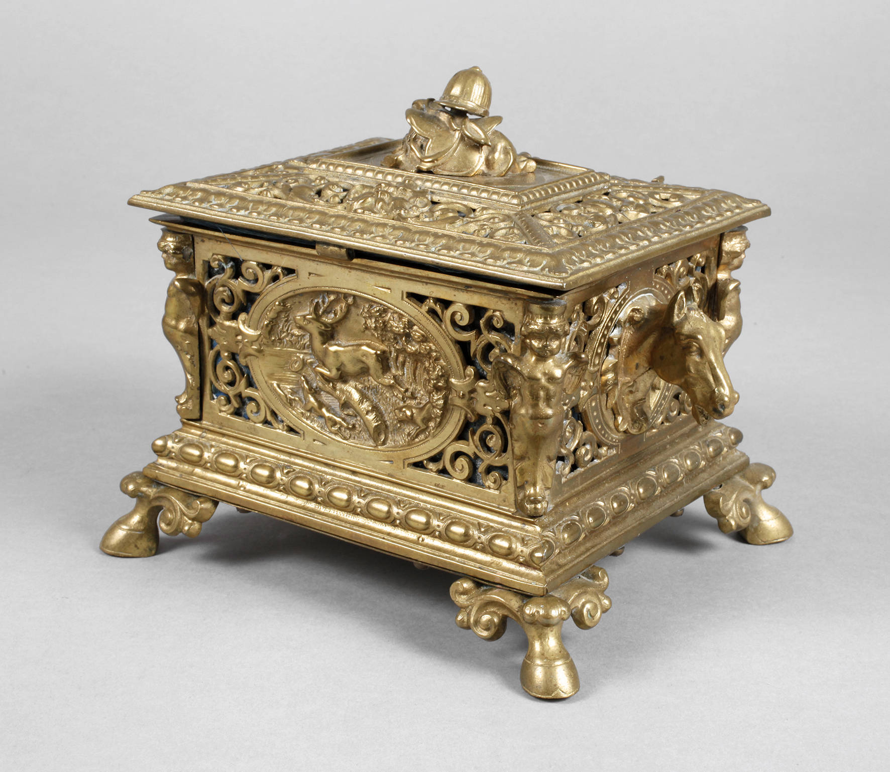 Messingdose Art Déco