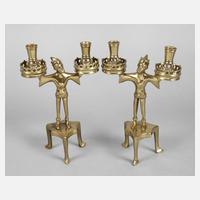 Paar figürliche Messigleuchter Art Déco111