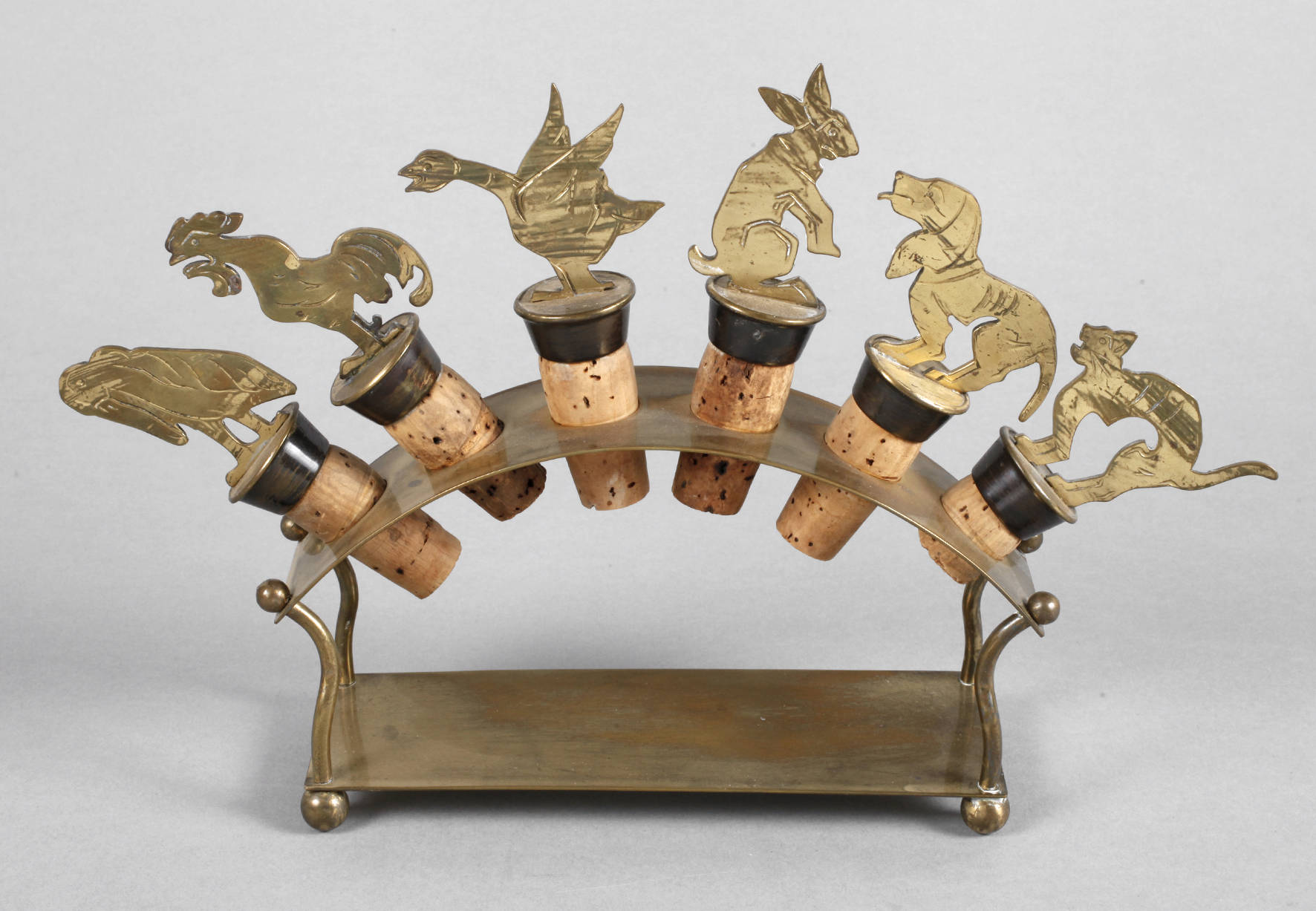 Sechs Flaschenstopfen Art Déco