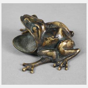 Bronze Frosch als Aschenbecher
