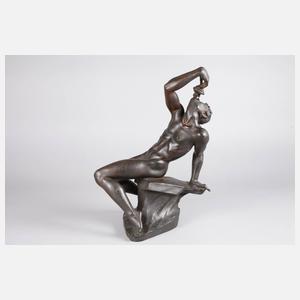 Gustinus Ambrosi-Eisenstadt, Bacchus auf einem Stein sitzend