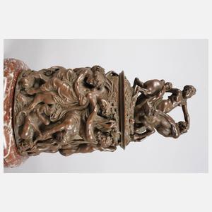 Bronze Deckelgefäß ”Raub der Sabinerinnen”