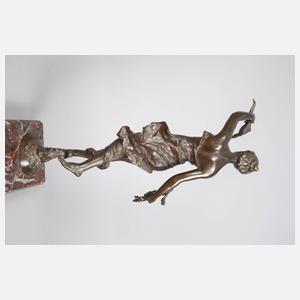 Bronze Fortuna mit Füllhorn auf Schicksalsrad