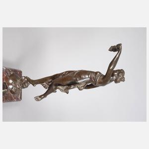 Bronze Fortuna mit Füllhorn auf Schicksalsrad