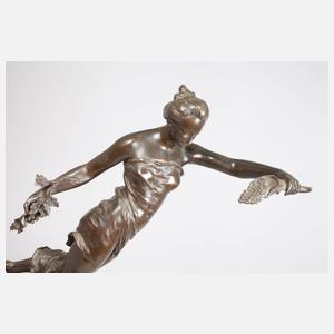 Bronze Fortuna mit Füllhorn auf Schicksalsrad