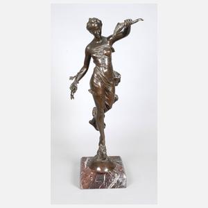 Bronze Fortuna mit Füllhorn auf Schicksalsrad