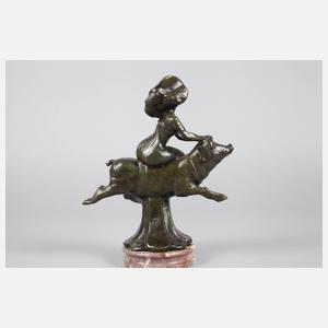 Louis-Emile Cacheux, Ritt auf dem Glücksschwein