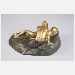 Skulptur Faun und Nymphe