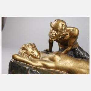 Skulptur Faun und Nymphe