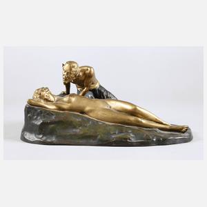 Skulptur Faun und Nymphe