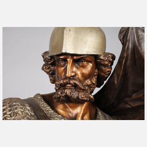 Ritterplastik Fahnenträger