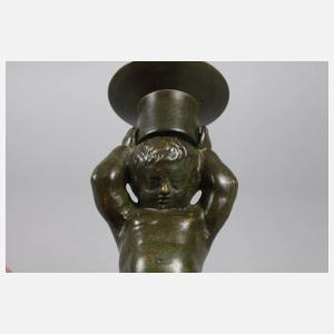 Jugendstil Kerzenleuchter als Putto