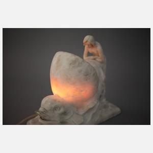 Gotthilf Jäger Lampe Nautilusmuschel und Delfin