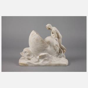 Gotthilf Jäger Lampe Nautilusmuschel und Delfin