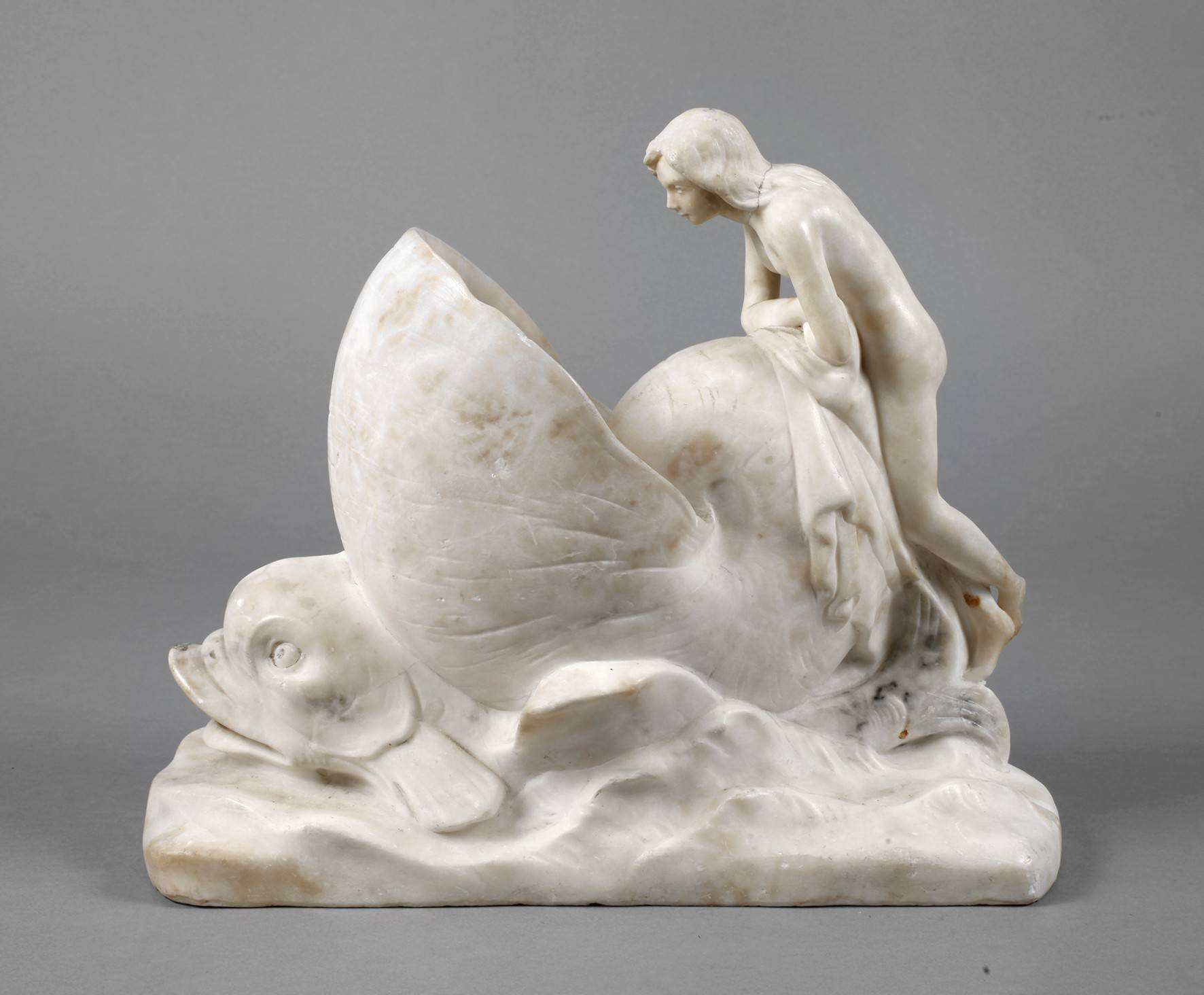 Gotthilf Jäger Lampe Nautilusmuschel und Delfin