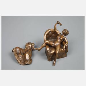 Erotische Wiener Bronze Trinkende