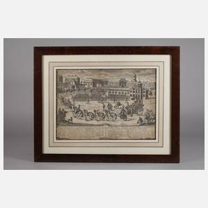 Ansicht Berlin mit königlicher Parade um 1750