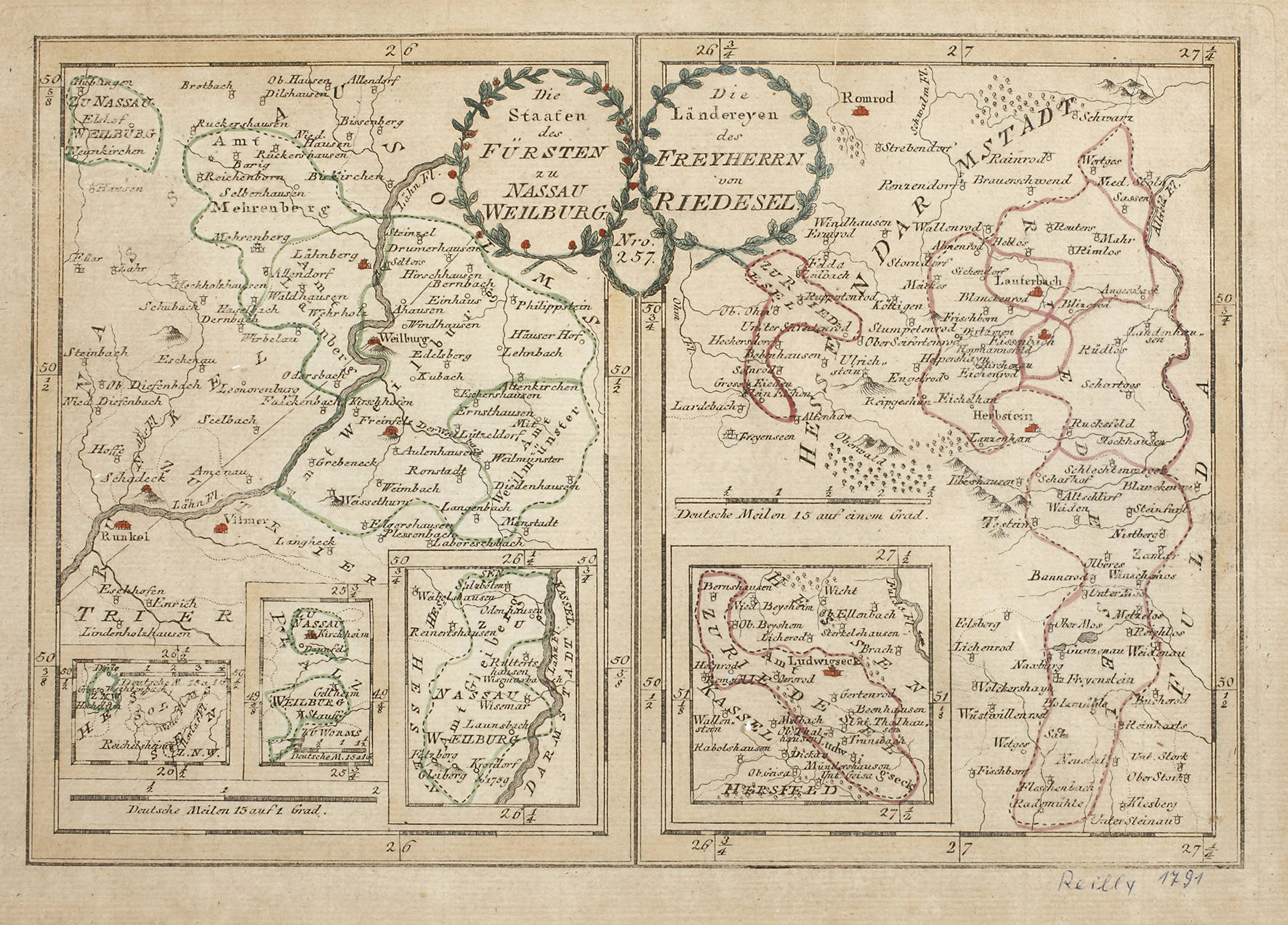 Franz Johann Joseph von Reilly, Karte Nassau Weilburg / Riedesel
