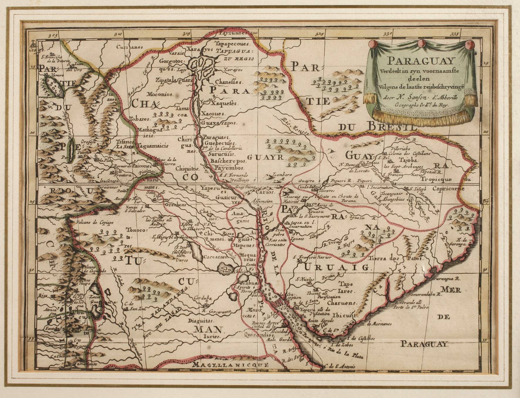 Nicolas Sanson, Karte Paraguay um 1650