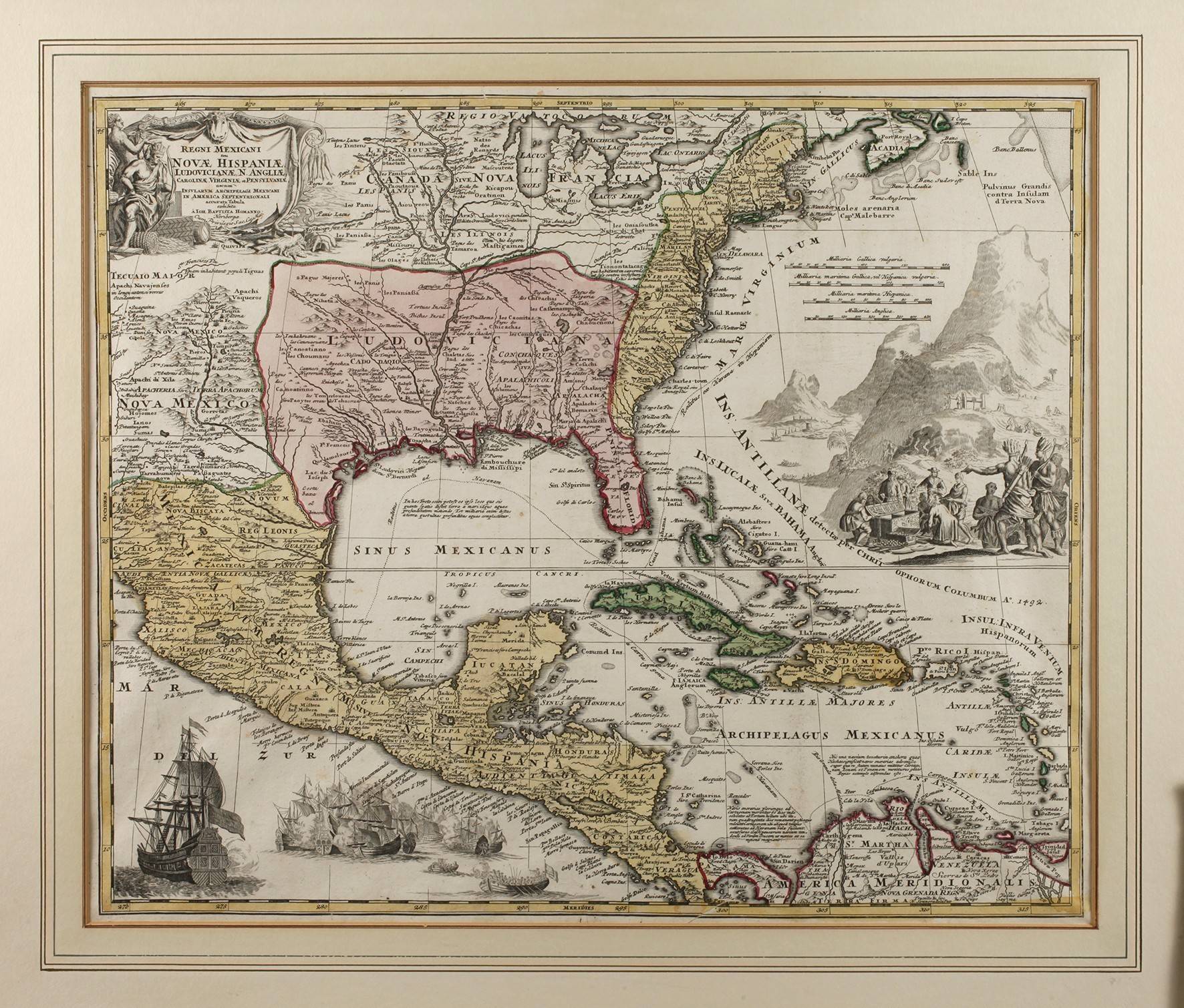 Johann Baptist Homann, Karte USA und Mexiko