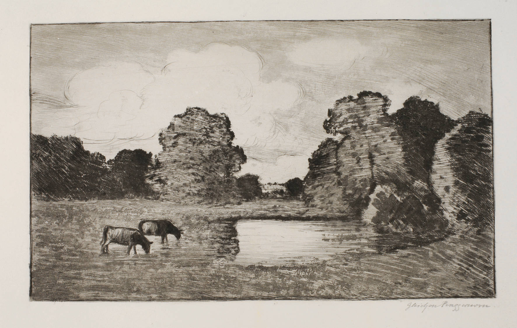Ludwig von Gleichen-Rußwurm, Kühe am Teich