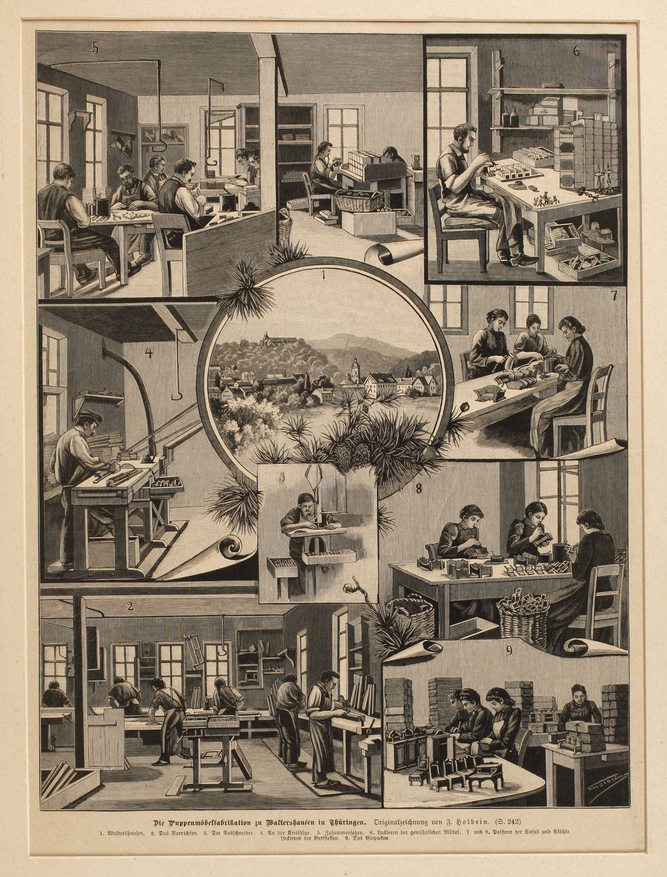 ”Die Puppenmöbelproduktion zu Waltershausen in Thüringen” um 1890