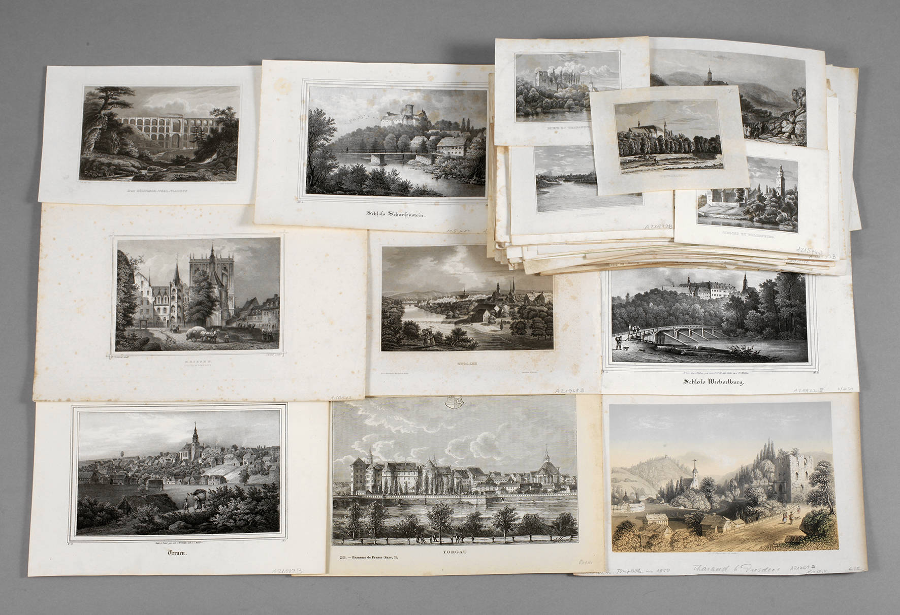 Sammlung von ca. 240 Stadtansichten Sachsen 19. Jh.
