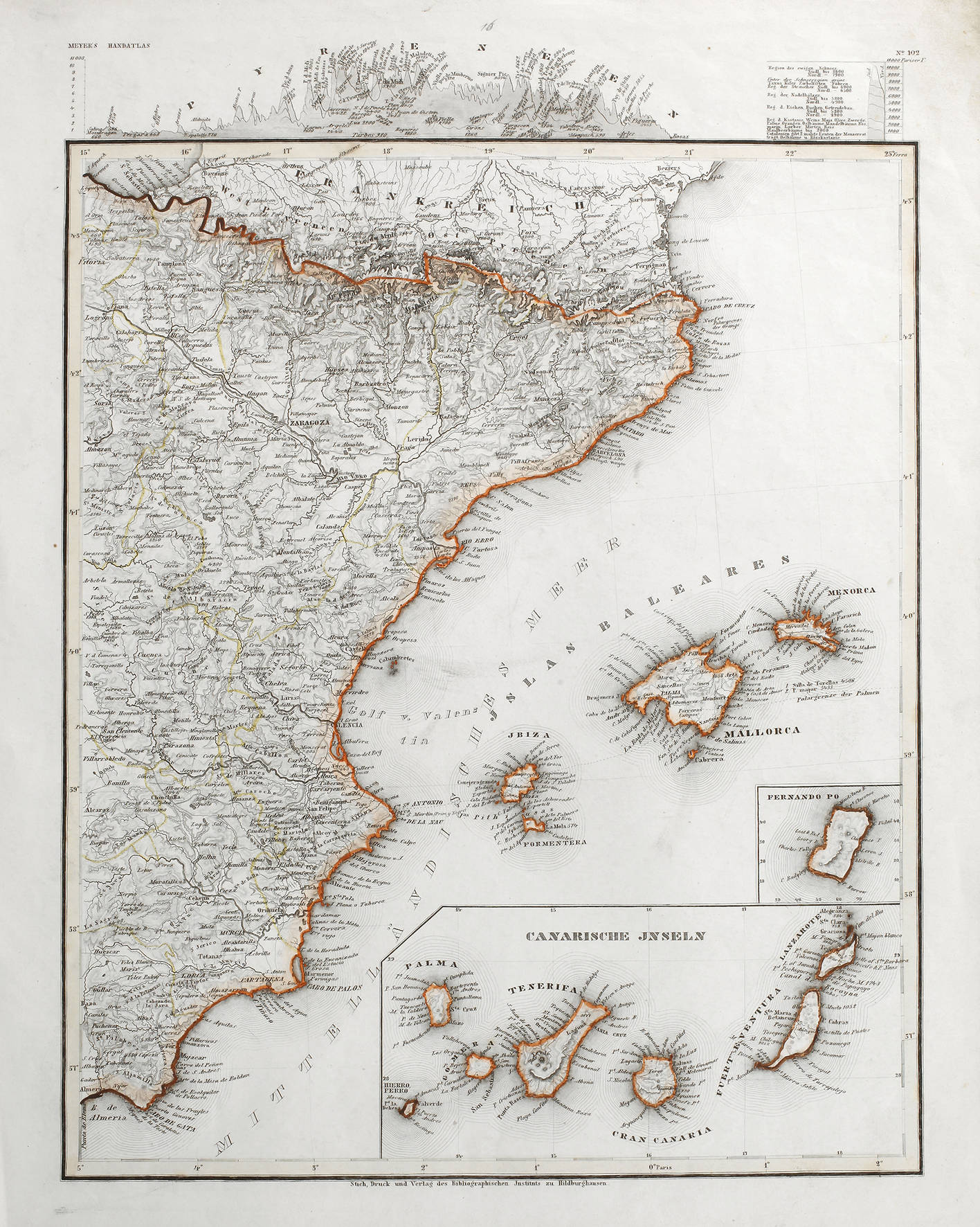 Karte Spanien, Balearen und Kanaren