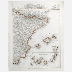 Karte Spanien, Balearen und Kanaren