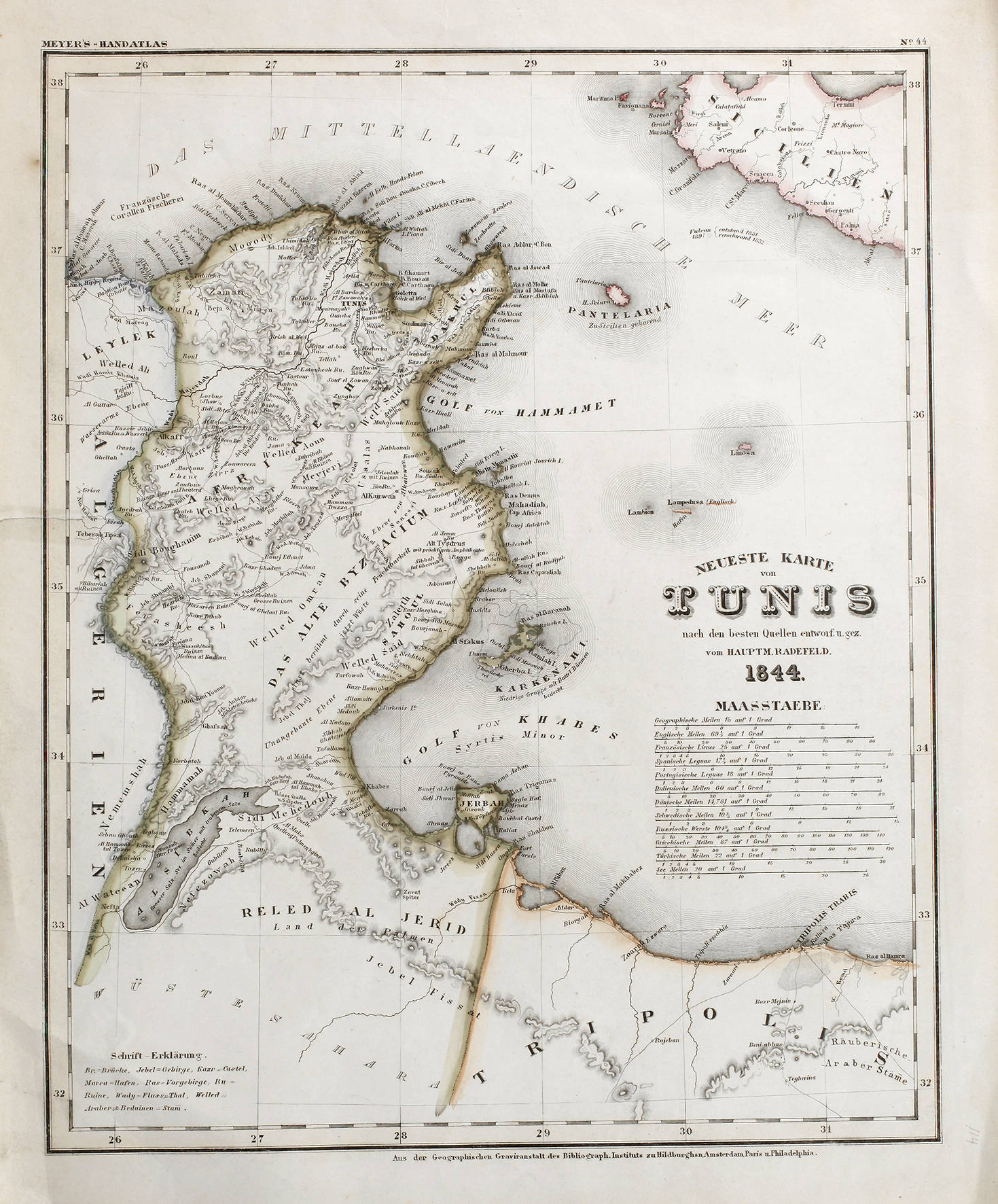Karte Tunis 1844