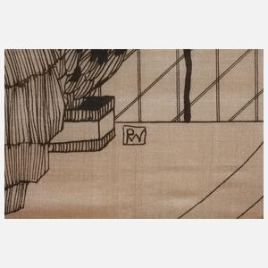 Erotika, Dame mit Pfau im Park