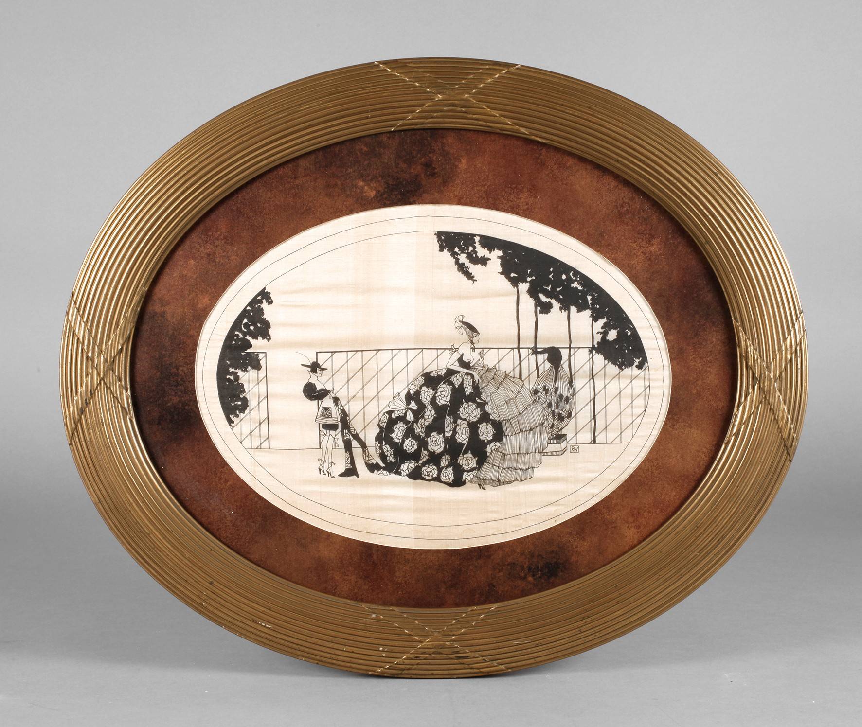 Erotika, Dame mit Pfau im Park