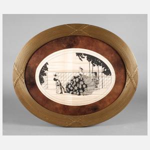 Erotika, Dame mit Pfau im Park