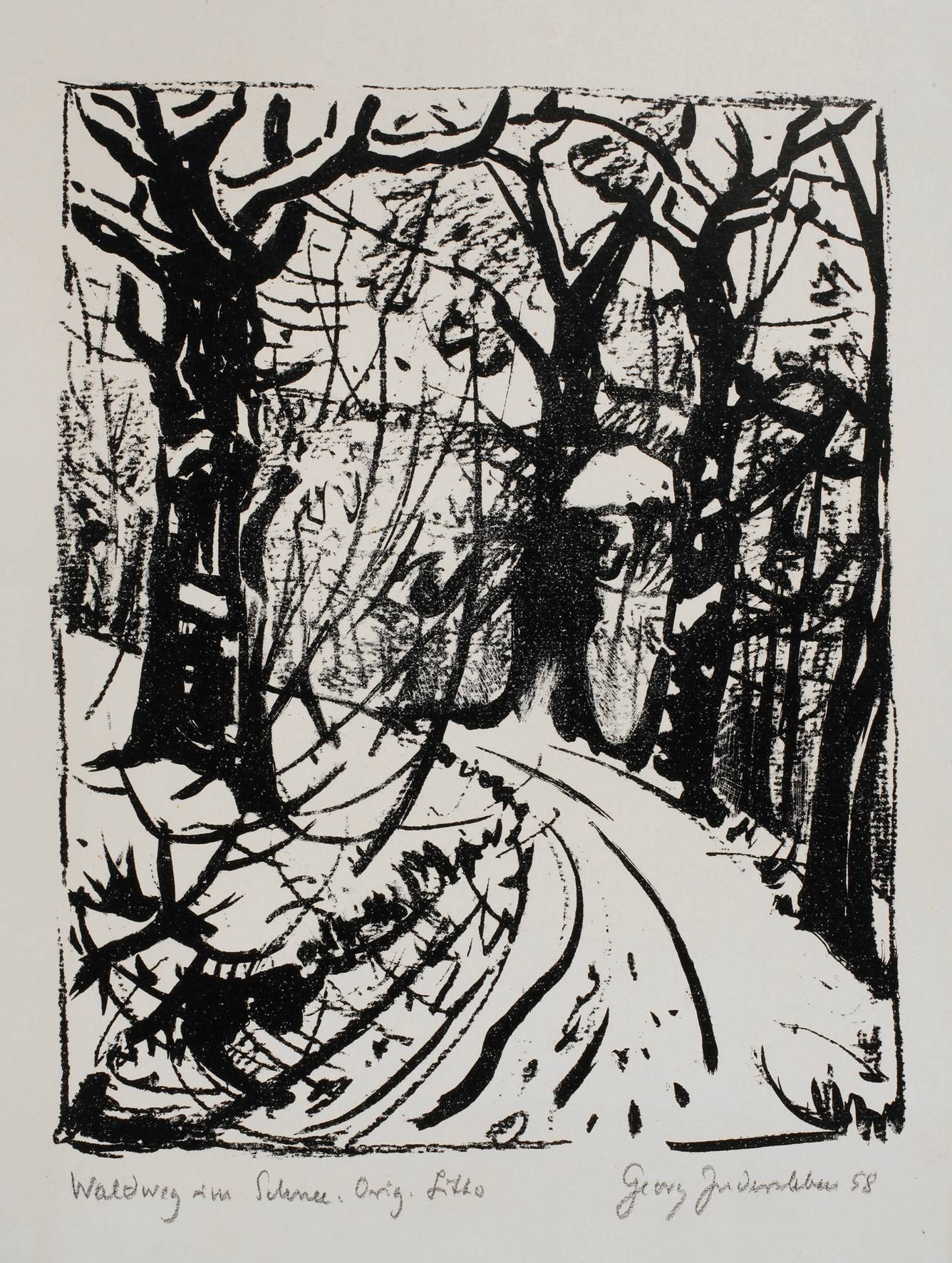 Georg Judersleben, „Waldweg im Schnee“