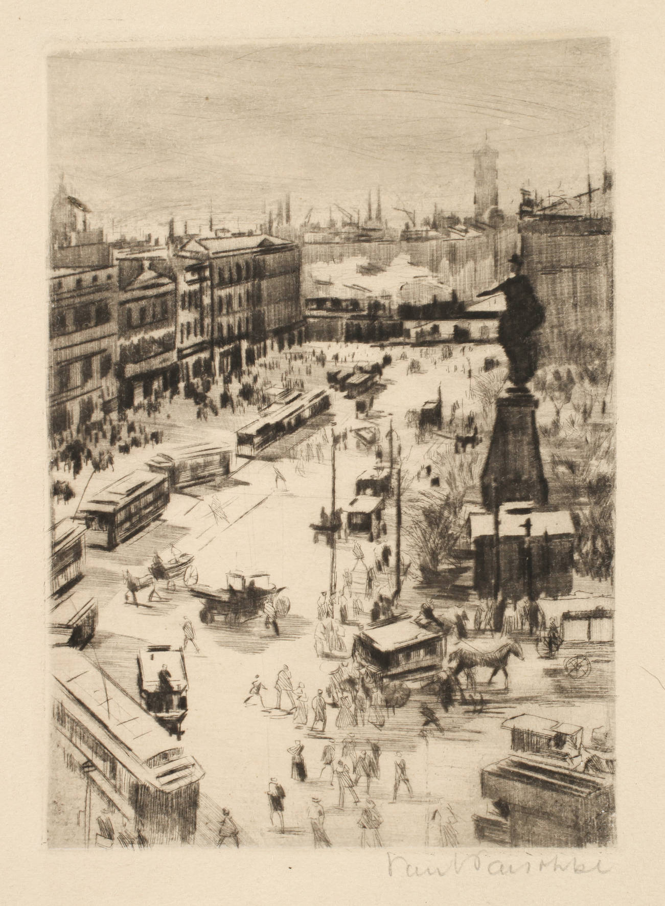 Paul Paeschke, Alexanderplatz in Berlin mit Berolina