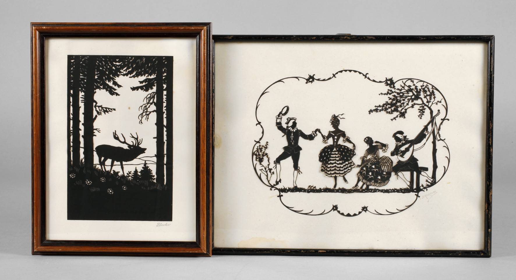 Zwei Scherenschnitte